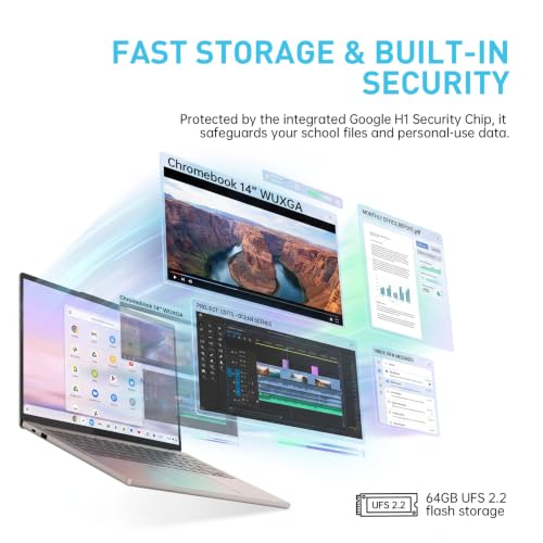 Image of Lenovo Chromebook 14 inch WUXGA Touchscreen Laptop w /Intel 4-core CPU for Home