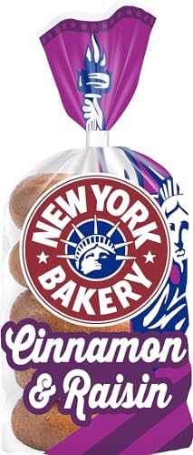 New York Bakery Co. Cinnamon and Raisin Bagels 5 Count ( Pack of 1)