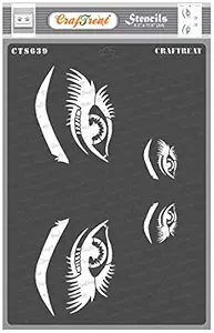 Eye Stencils for Wall Painting - Beautiful Eyes - Size: A4 - Stencils for Craft and Art - A4 Stencils for Wall Painting - Reusable Stencils for Wall Painting