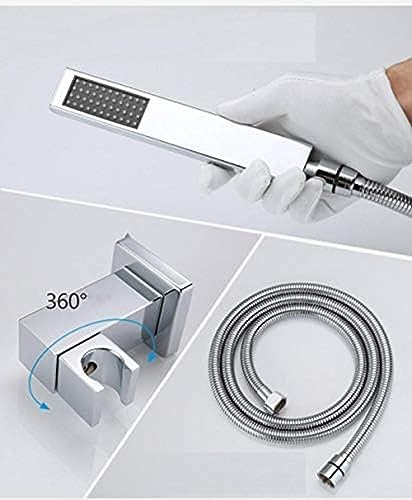 Ensemble de douche dissimulé carré chrome et robinet de pomme de douche encastré - 5