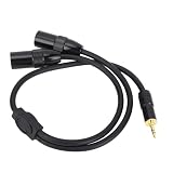 Asixxsix Dual XLR Männlich Bis 1/8 -Zoll -TRS -Stereo -Y -Splitterkabel, 1,6 Feets 3,5 Mm XLR -Kabel für Tragbare Medienplayer -Laptop -Mixer, Mix -Lautsprecher und Amplifer