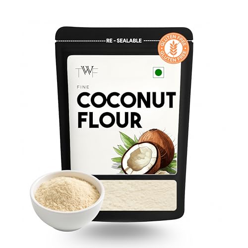 Image of TWF Coconut Flour | 1kg | Stone Ground | Gluten Free | Low Carb Coconut Powder | Supports Keto Diet | Paleo Friendly | Chemical Free | Ideal for Baking | Nariyal Powder | Grain Free | 100% Natural Nariyal