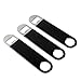 Saedy Black Rubber Flat Bottle Opener, Bar Flade, Bar Keys Heavy Duty Stainless Steel, 7 Inch, 3 Pcs