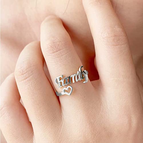 Personalized Name Ring Custom Promise Ring 925 Sterling Silver Name Rings Personalized for Her Customize Mother Rings Personalized Jewelry Gift for Women Mother BFF2