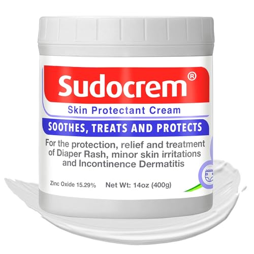 Image of Sudocrem Diaper Rash Cream for Baby's Skin, Triple Action Diaper Rash Paste that Soothes, Treats and Protects, 15.29% Zinc Oxide Cream - 14oz (400g)