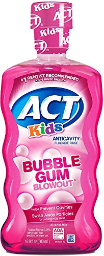 PACK OF 8 - ACT Kids Bubble Gum Blowout Anticavity Fluoride Rinse, 16.9oz
