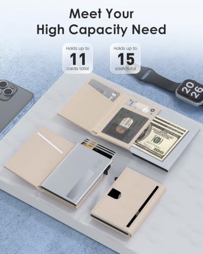 Image of RFID Wallet Women, Small Slim Trifold Wallet Anti-Theft Pop up Card Holder
