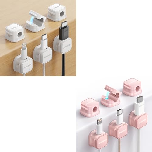12 Pack Magnetic Cable Organizer, Adhesive Desk Cord Management, [Cable Smooth Adjustable] Wire Holder Keeper Charging Cable Clips, Cord Holder for Home Office Desk Phone Car Wall Desktop Nightstand