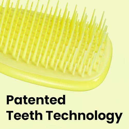 Tangle Teezer | The Mini Ultimate Detangler Hairbrush | Gentle on Wet Hair | Two-Tiered Teeth & Comfortable Handle | Ideal for Kids And Travel | Reduces Knots & Breakage | Hyper Yellow - Image 7