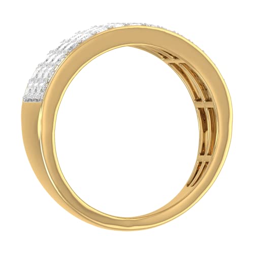 1 Carat 3-Rows Unisex Diamond Wedding Band Ring in 14K Gold2