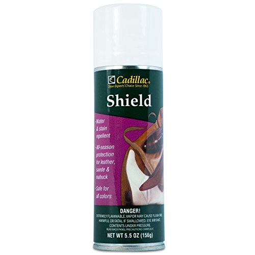 Cadillac Shield Water and Stain - Leather and Fabric Protector Spray - Great for Shoes - 5.5 oz - Waterproof and Protect Suede, Leather, Nubuck, Fabric, Nylon, Polyester & More