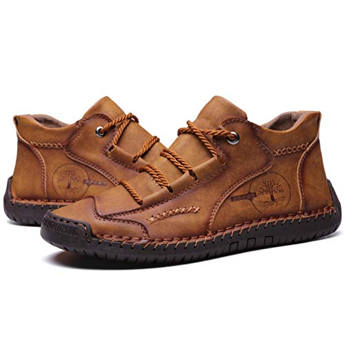 Mens Ankle Boots Winter Snow Boots Casual Chukka Boots for Men Anti-Slip Outdoor Driving Shoes Warm Fur Lining Sneaker