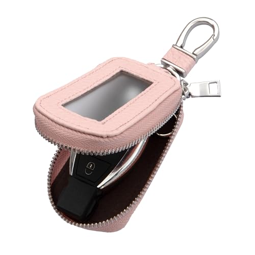 Yuoyar Key Fob Cover, Universal Car Key Leather Case, Fob Holder for Auto Remote (Pink)