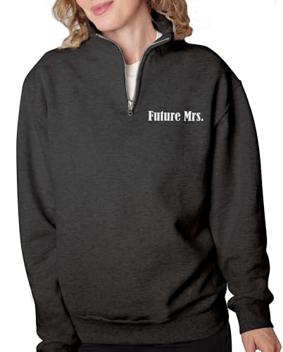 TEEAMORE Custom Embroidered Quarter Zip Pullover Sweatshirt Add Your Text Personalized Embroidery2