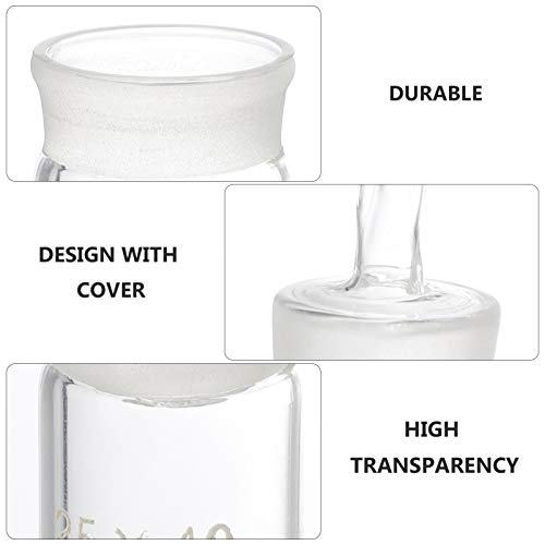 Scicalife 2Pcs Pesando Garrafa de Vidro Garrafa de Vidro Química Específica Plana Forma Baixa Gravid