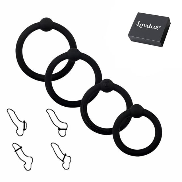 Penis Rings Set with 4 Different Sizes Cock Rings for Erection Enhancing Long Lasting Stronger Adult Sex Toy