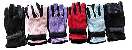 Yacht & Smith 6 Pack of Value Pack of Unisex Warm Winter Bulk Fleece Gloves, Many Colors, Mens, Womens and Kids