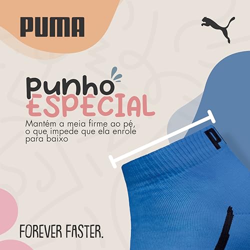 PUMA Kit 9 Pares Meia Infantil Sapatilha Cano Curto Everyday Unissex Juvenil Menino Menina, 1 Cinza