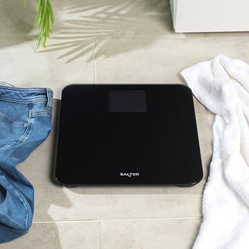 Salter 9049 BK3R Báscula de baño electrónica de gran capacidad, máx. 250 kg, pantalla digital de lectura fácil, lectura instantánea precisa, plataforma amplia, precisa, peso en kg, st y lb, negra - Imagen 5