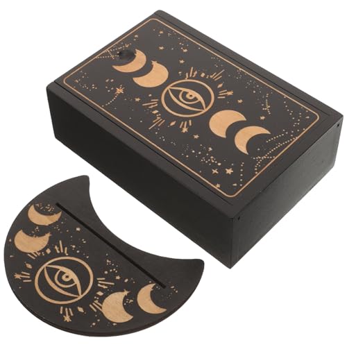 Caja de tarot resistente al desgaste organizador de madera fácil de transportar