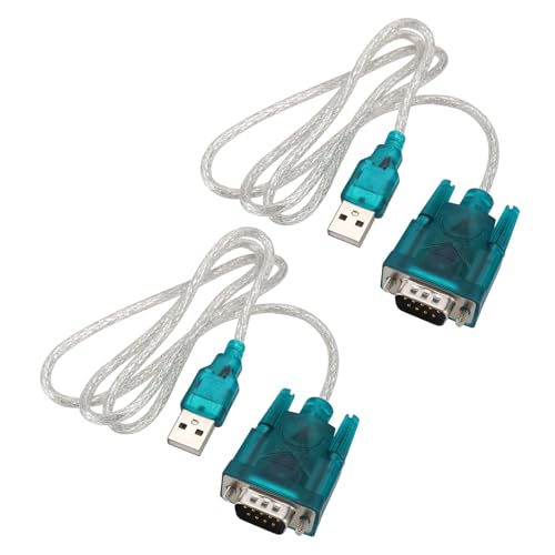 eMagTech 2 Uds Cable Convertidor de Puerto Serie USB A RS232 DB9 de 9 Pines Cable Convertidor de Puerto COM con Chip CH-340 Compatible con Windows 7 8 10