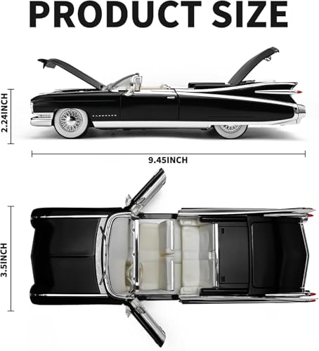 Image of FEXXA 1:24 Scale Die Cast Eldorado Cadillac Exclusive Alloy Metal Pull Back Die-cast Car Model with Sound Light Mini Auto Toy for Kids Metal Model Toy Car with Sound and Light? (Black)
