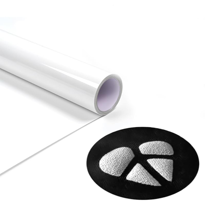 Dekaim 3D Puff Heat Transfer Vinyl, 12" x 5ft Puffy HTV Vinyl for DIY Clothing, T-Shirts,Fabric Foil Iron on Vinyl, White