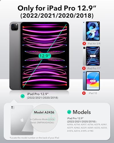 ESR Not Glass 2 Pack Paper-Feel Screen Protector for iPad Pro 12.9 (2022/2021/2020/2018), Write and Draw Like on Paper, Anti-Scratch with Easy Application Tray, Thin and Responsive