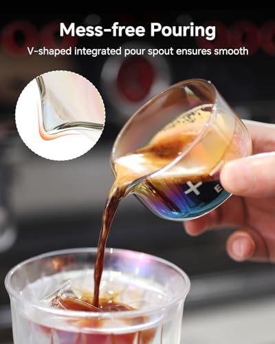 Vaso medidor espresso de vidrio 100 ml con pico vertedor miniatura 4