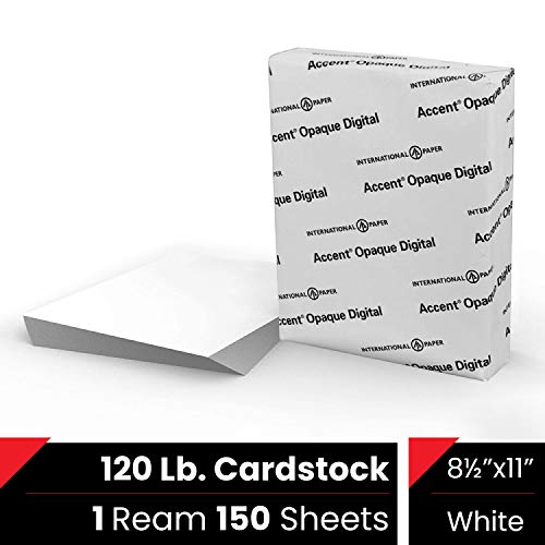 Accent Opaque White 8.5” x 11” Cardstock Paper, 120 Lb, 325 GSM 150