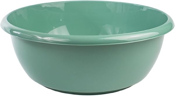 BERLONA Runde Universal-Schüssel für zu Hause - Robuster & Praktischer Kunststoffschüssel - 3,5L Waschschüssel - Salbei - 1