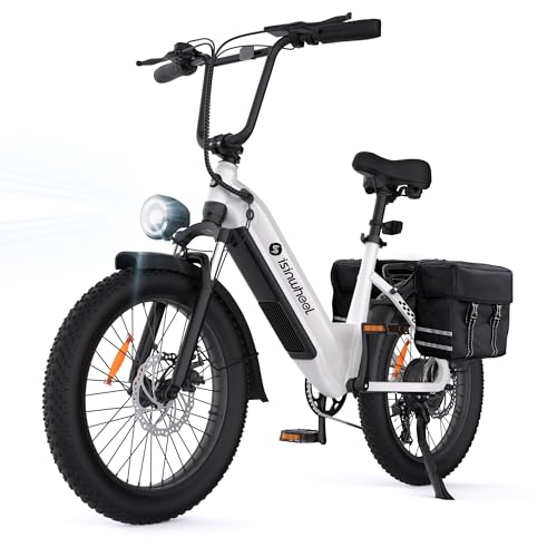isinwheel U8 Electric Bike for Adults,1000W Peak Motor Ebike,Max 20/28MPH 75-105Miles Range Electric Bicycle,48V 13AH/18AH Battery Commuting 20" Step Thru Fat Tire Ebikes for Adults,7 Speed