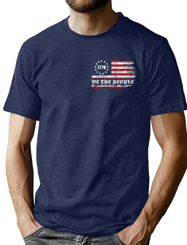 Image of Ithalt Men's American Flag Shirt 4th of July T-Shirt USA Patriotic Tee Shirt Independence Day Top