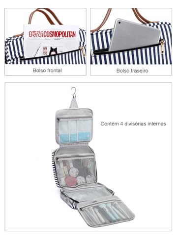 Necessaire Feminina Viagem Gancho Organizadora Mala Pendurar