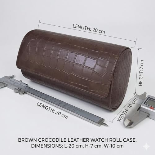 Image of essart Luxury Watch Roll Case - Travel Watch Organizer-Watch Travel Case for 3 Watches | PU Leather Portable Gift Box for Watch Collectors