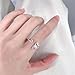 NewZenro Cute Cat Pink CZ Heart Love Statement Open Rings for Women Dainty Silver Plated Animal Adjustable Engagement Small Finger Ring Comfort Fit Fashion Jewelry for Her Bff Pet Lover