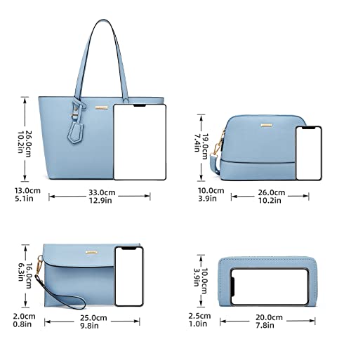 Image of Women Fashion Handbags Wallet Tote Bag Shoulder Bag Top Handle Satchel Purse Set 4pcs