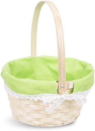 Easter Egg Hunt Wicker Basket Kid Child Party Flower Craft Gift Basket (Blue, 1)