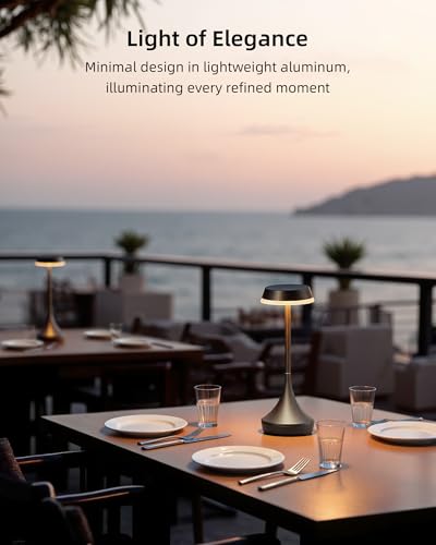 Image of Cordless Lamp, 6000mAh, Outdoor Waterproof, Touch Control, Dimmable, 3 Color Temperature, RGB, LED Memory Function, Portable Battery Operated, Rechargeable Table Lamp Patio Dinning Restaurant Kitchen