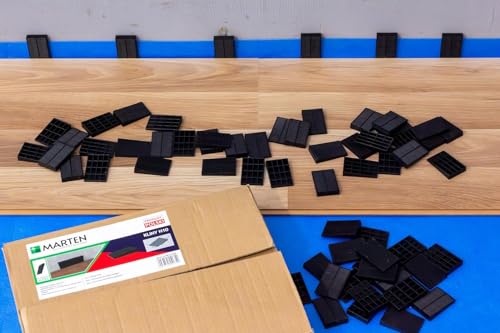 MARTEN Montagekeile Kunststoff – Universalkeile für präzises Ausrichten und Fixieren bei Türen, Fenstern und Dachlatten | Schwarz, 10 mm Höhe, 58 mm Länge, 38 mm Breite (50 Stück)