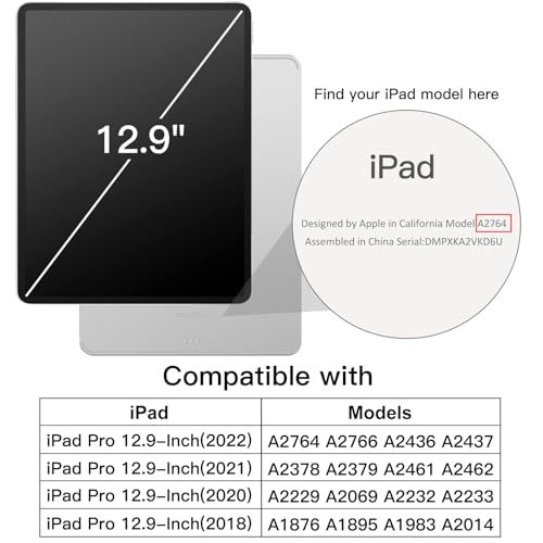 JETech Case for iPad Pro 12.9-Inch (2022/2021/2020/2018) with Pencil Holder - Image 2