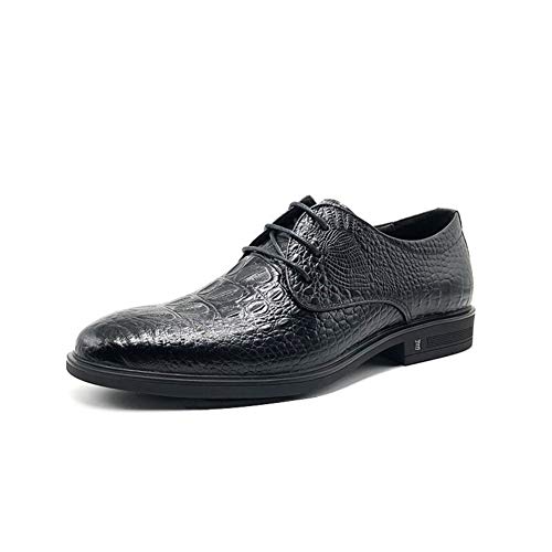 Zapatos Oxford masculinos de pies redondos con cómodos grabados de cocodrilo