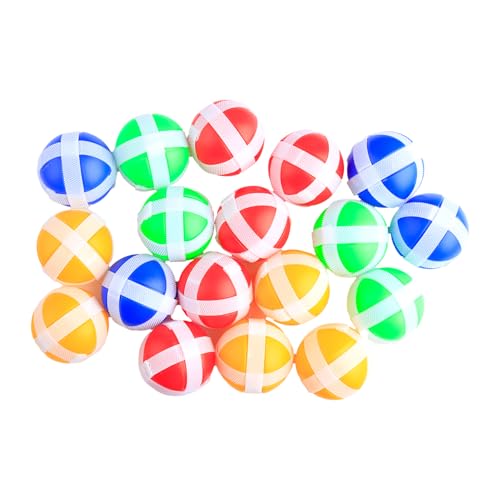 Gaomumu 20-Piece Sticky Balls 3.4cm Game Accessories Interactive Toys for Target Throwing Games Safe Interactive Indoor Outdoor Fun (4 Colours)