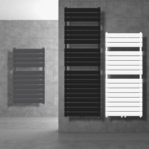 ECD Germany Radiador Secatoallas Steam 600x800 mm Antracita con Conexión Central 50mm, Monocapa, Plano, Vertical, Calefactor de Agua Diseño Moderno Panel Secatoallas para Baño No Eléctrico