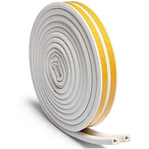 Door Weather Stripping, Window Seal Strip for Doors and Windows- Self-adhisive Foam Weather Strip Door Seal,Soundproof Seal Strip Insulation Gap Blocker, White,12M Cover
