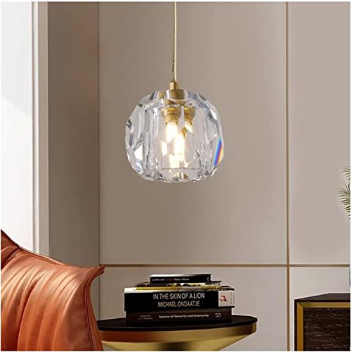 Plafonnier suspendu LED design luminaire cristal cuivre tête unique HJLJKG