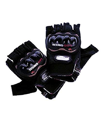 meenu arts World Pro Biker Half Gloves, (Black) L Size