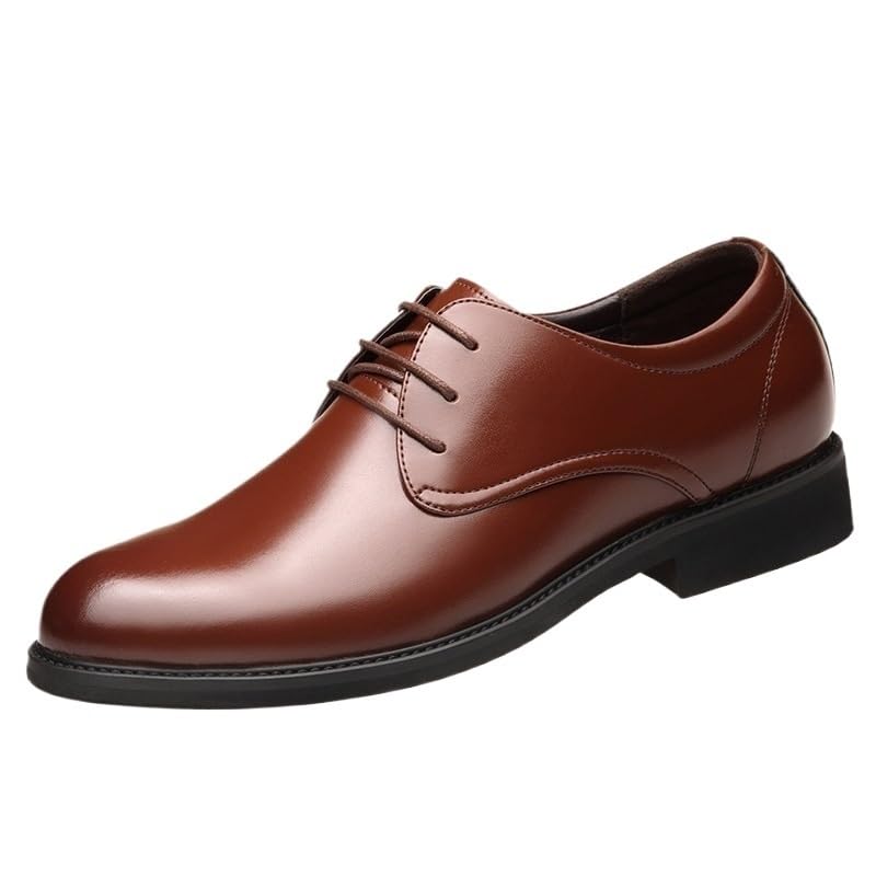 Men Formal Oxford Shoes Vegan Leather Wingtip Office Vintage Lace Up Anti-Slip Non Slip Resistant Wedding