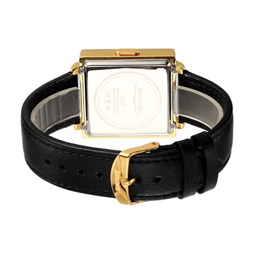 Image of Gosasa Square Men's Luxury Watches Fashion Creative Multifunctional Waterproof Wristwatch, Stainless Steel or Gold and Silver - Toned Leather Strap Gifts for Men