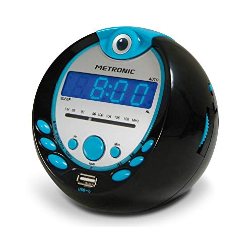 Metronic 477016 Sportsman Radio-réveil avec port USB - Noir et Bleu